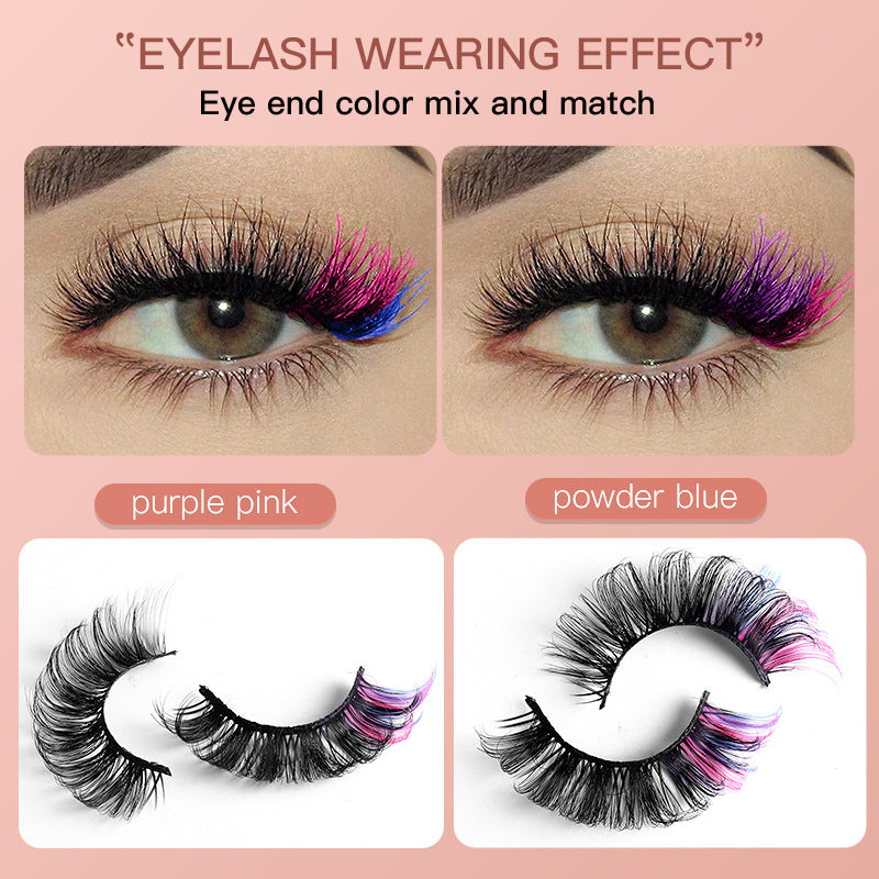 7 Pairs Of Multi-Layered Colorful Eyelashes