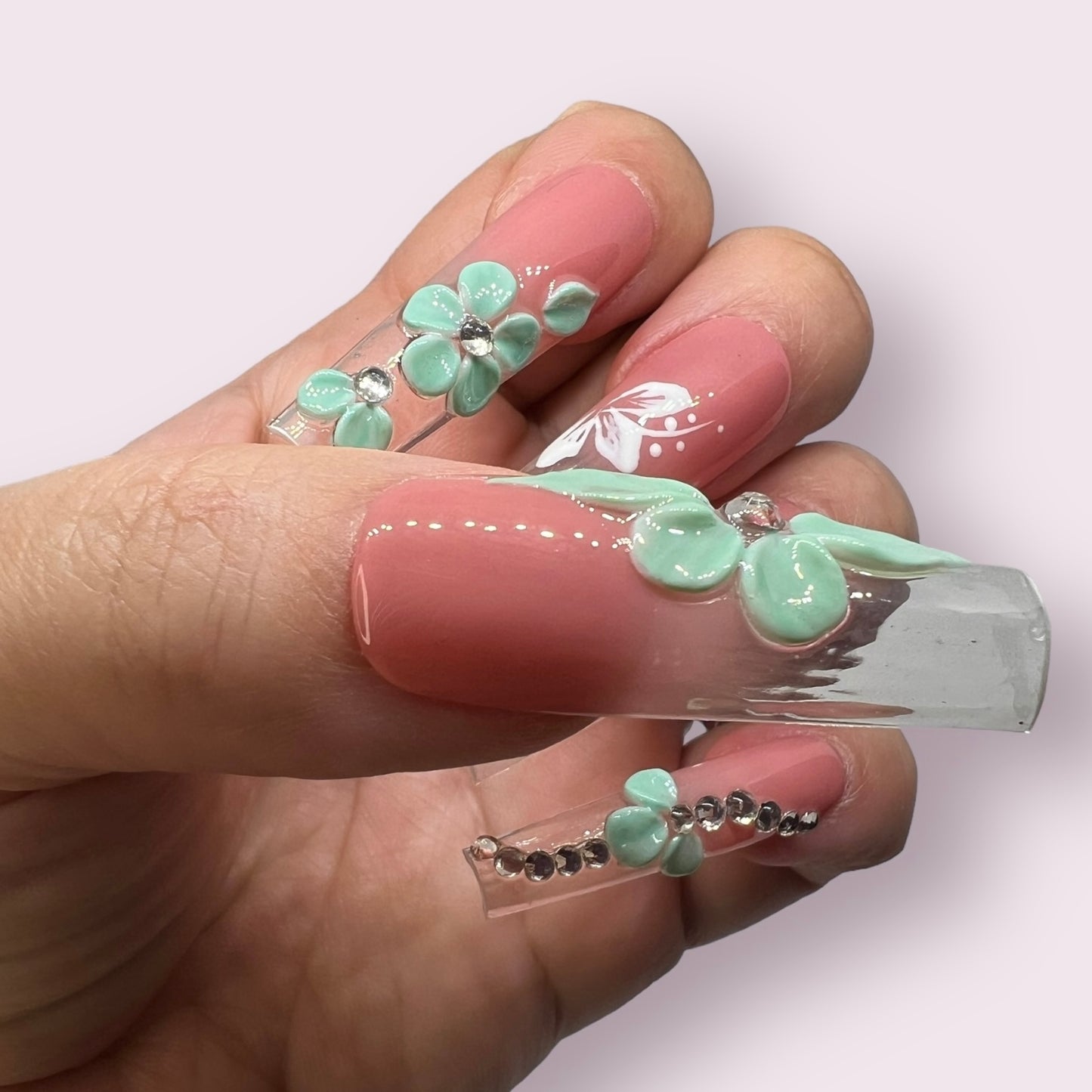 Luxurious Handmade Acrylic Press On Nails - A20 - High Quality, Reusable, & Waterproof - Hojhuam's Essential Comforts