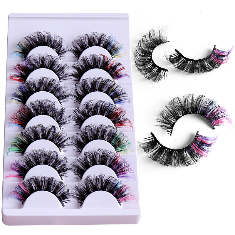 7 Pairs Of Multi-Layered Colorful Eyelashes