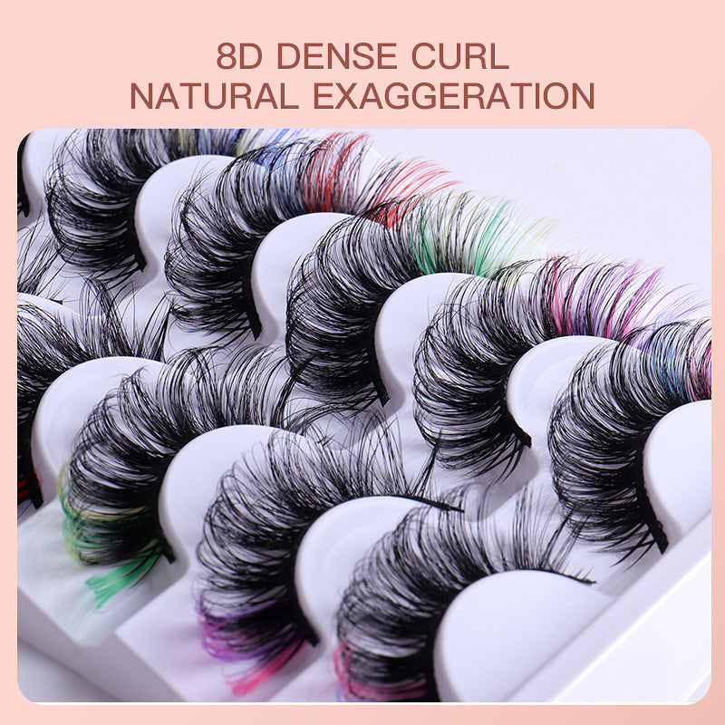 7 Pairs Of Multi-Layered Colorful Eyelashes