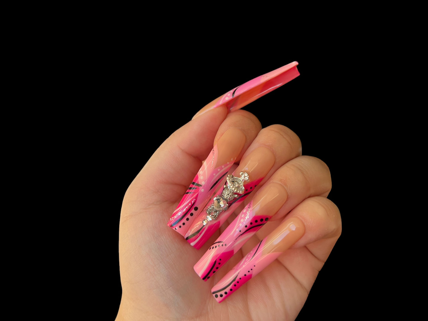 Luxurious Handmade Acrylic Press On Nails - B21 - High Quality, Reusable, & Waterproof - Hojhuam's Essential Comforts
