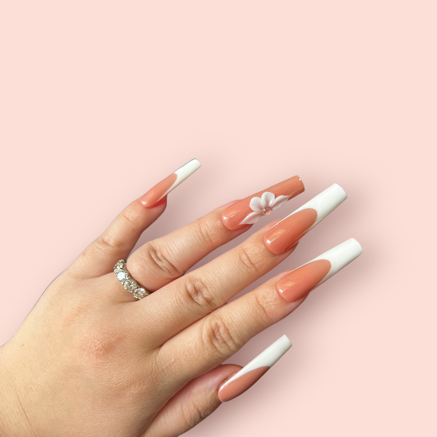 Luxurious Handmade Acrylic Press On Nails - B7 - High Quality, Reusable, & Waterproof - Hojhuam's Essential Comforts