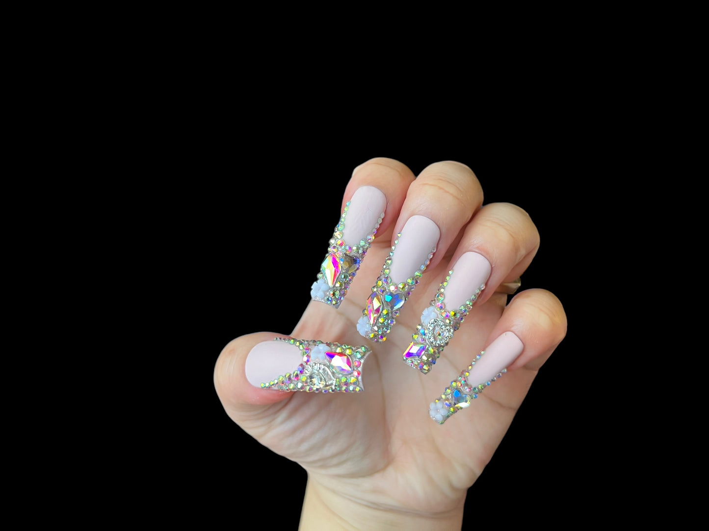 Luxurious Handmade Acrylic Press On Nails - A6 - High Quality, Reusable, & Waterproof - Hojhuam's Essential Comforts