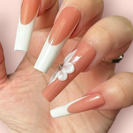 Luxurious Handmade Acrylic Press On Nails - B7 - High Quality, Reusable, & Waterproof - Hojhuam's Essential Comforts