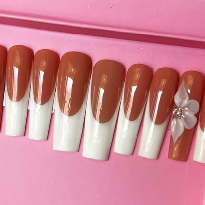 Luxurious Handmade Acrylic Press On Nails - B7 - High Quality, Reusable, & Waterproof - Hojhuam's Essential Comforts