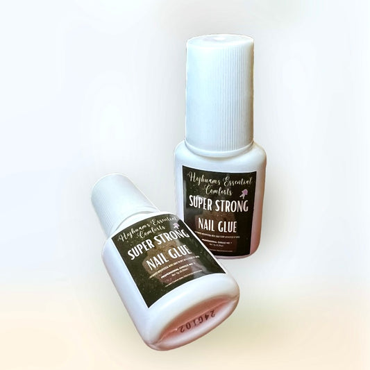Hojhuam’s Essential Comforts Super Strong Nail Glue - Long Lasting - Press On/Tips Brush On - Glue for Artificial/False Nails and Acrylic Nails - Hojhuam's Essential Comforts