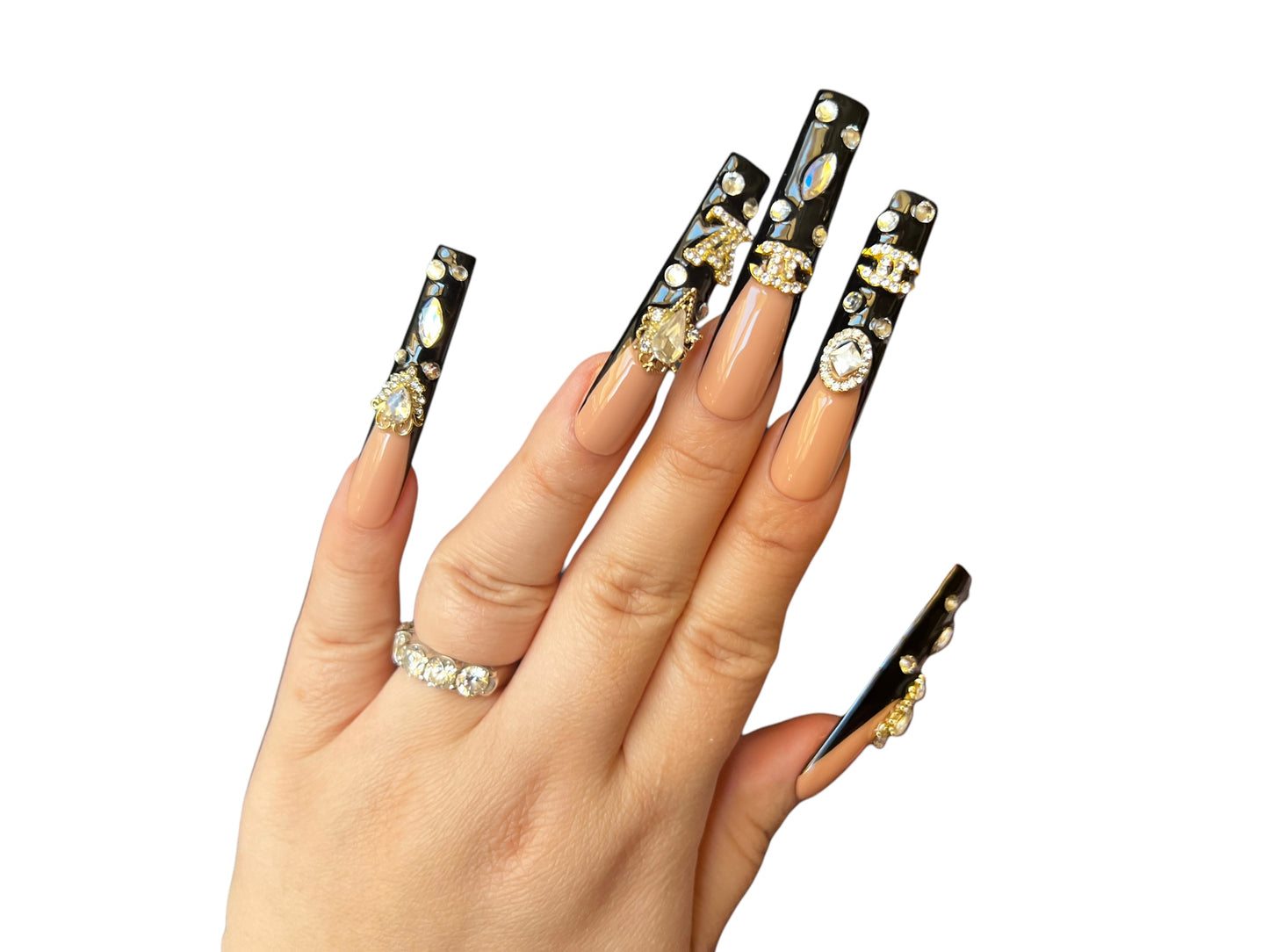 Luxurious Handmade Acrylic Press On Nails - A27 - High Quality, Reusable, & Waterproof - Hojhuam's Essential Comforts