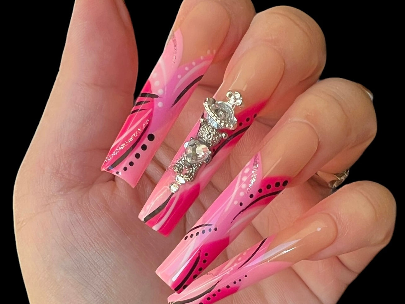 Luxurious Handmade Acrylic Press On Nails - B21 - High Quality, Reusable, & Waterproof - Hojhuam's Essential Comforts