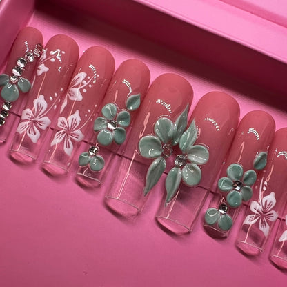 Luxurious Handmade Acrylic Press On Nails - A20 - High Quality, Reusable, & Waterproof - Hojhuam's Essential Comforts