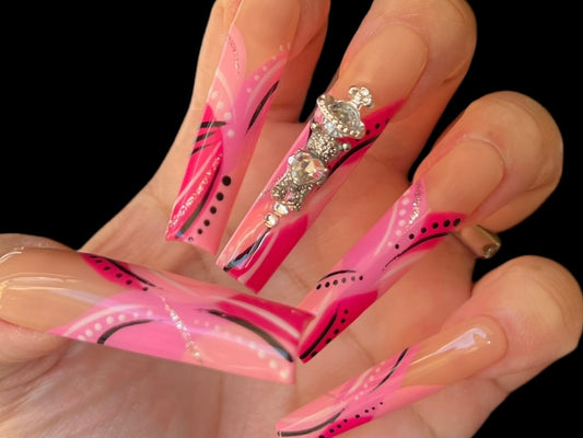 Luxurious Handmade Acrylic Press On Nails - B21 - High Quality, Reusable, & Waterproof - Hojhuam's Essential Comforts