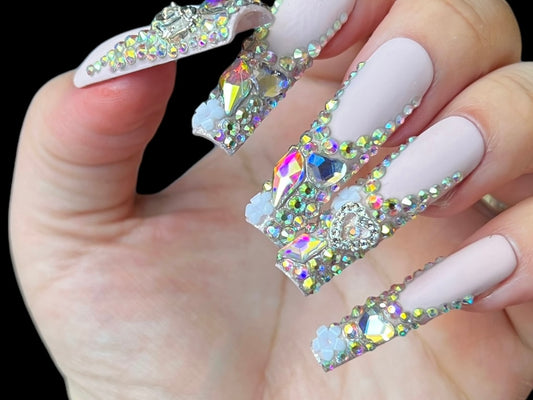 Luxurious Handmade Acrylic Press On Nails - A6 - High Quality, Reusable, & Waterproof - Hojhuam's Essential Comforts
