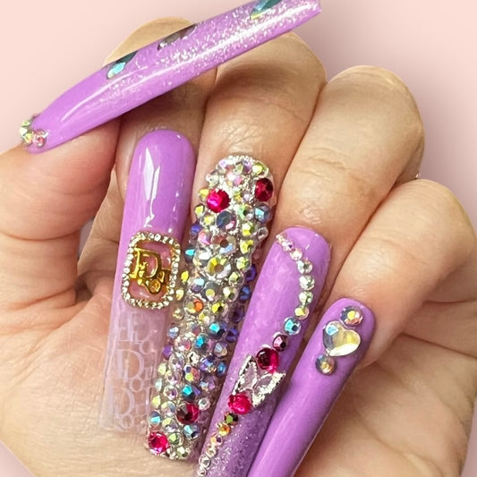 Luxurious Handmade Acrylic Press On Nails - B6 - High Quality, Reusable, & Waterproof - Hojhuam's Essential Comforts
